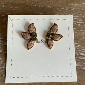 Stella & Dot Pave Petal Studs